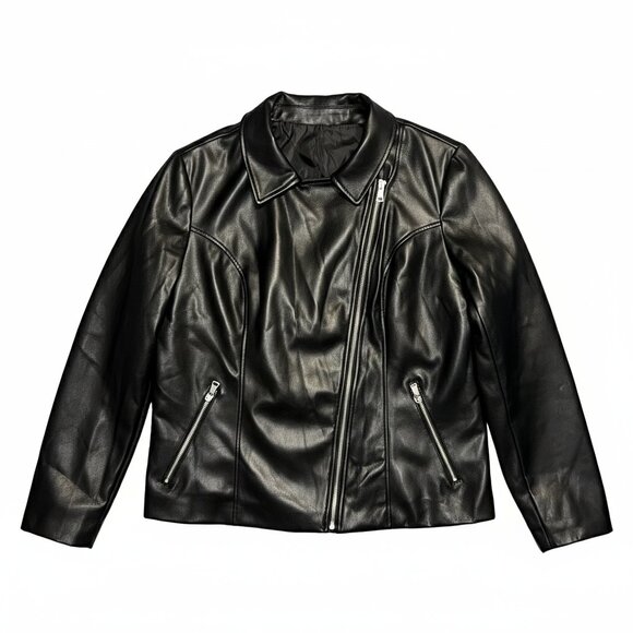 Unbranded Women’s Biker Faux Leather Jacket with Zippers - Picture 1 of 7